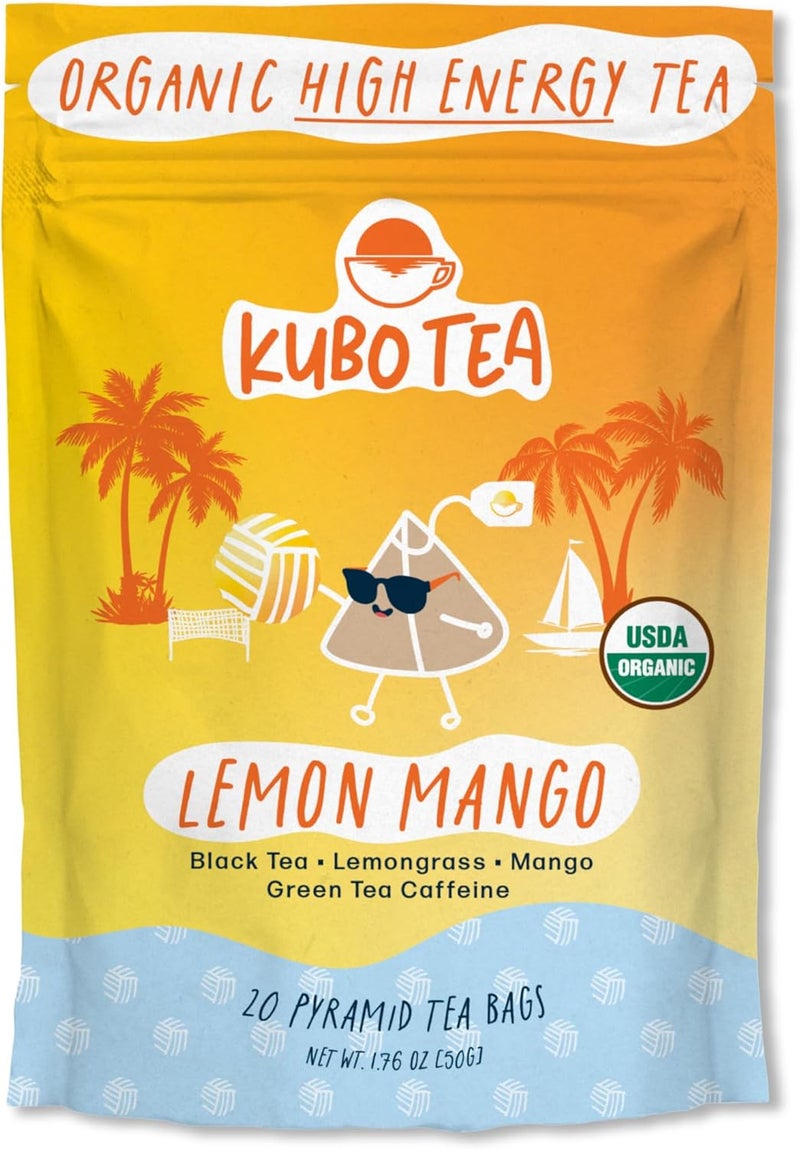 Kubo Tea Organic High Energy Lemon Mango Tea - Image 1